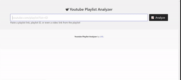 A demo of Yotube Playlist Analyzer